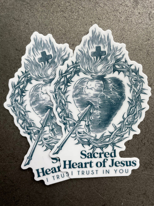 Sacred Heart of Jesus, I Trust In You Vinyl Catholic Sticker