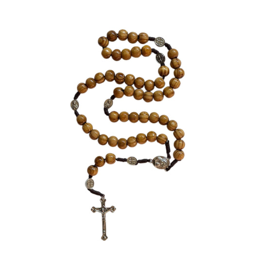 Mary Wooden Rosary in Tin