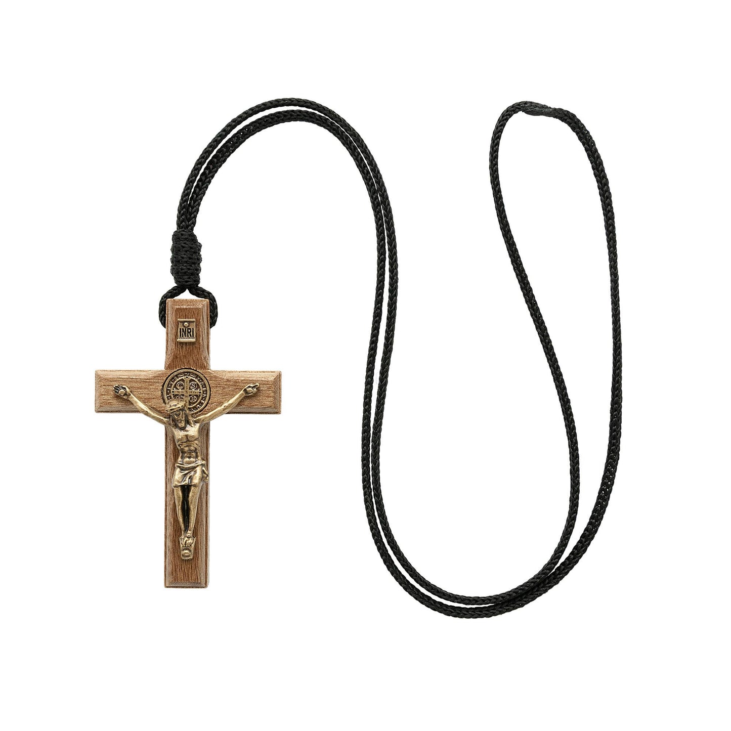 Necklace - St. Benedict Wooden Crucifix 2.75"