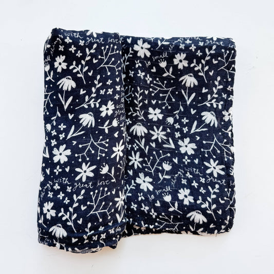 Mother Teresa Small Things Great Love- Catholic Baby Muslin Blanket Swaddle