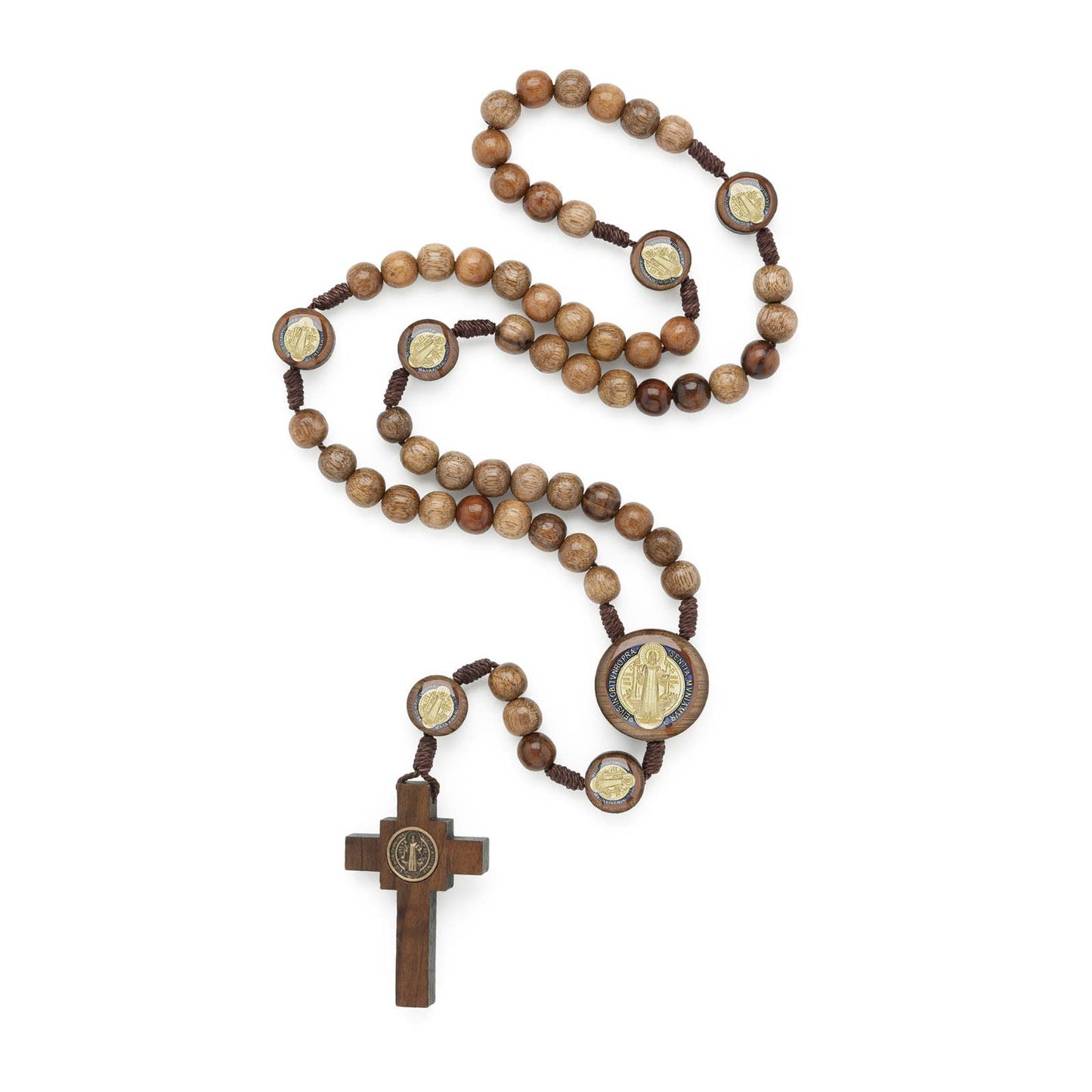 St. Benedict Wooden Rosary   18"