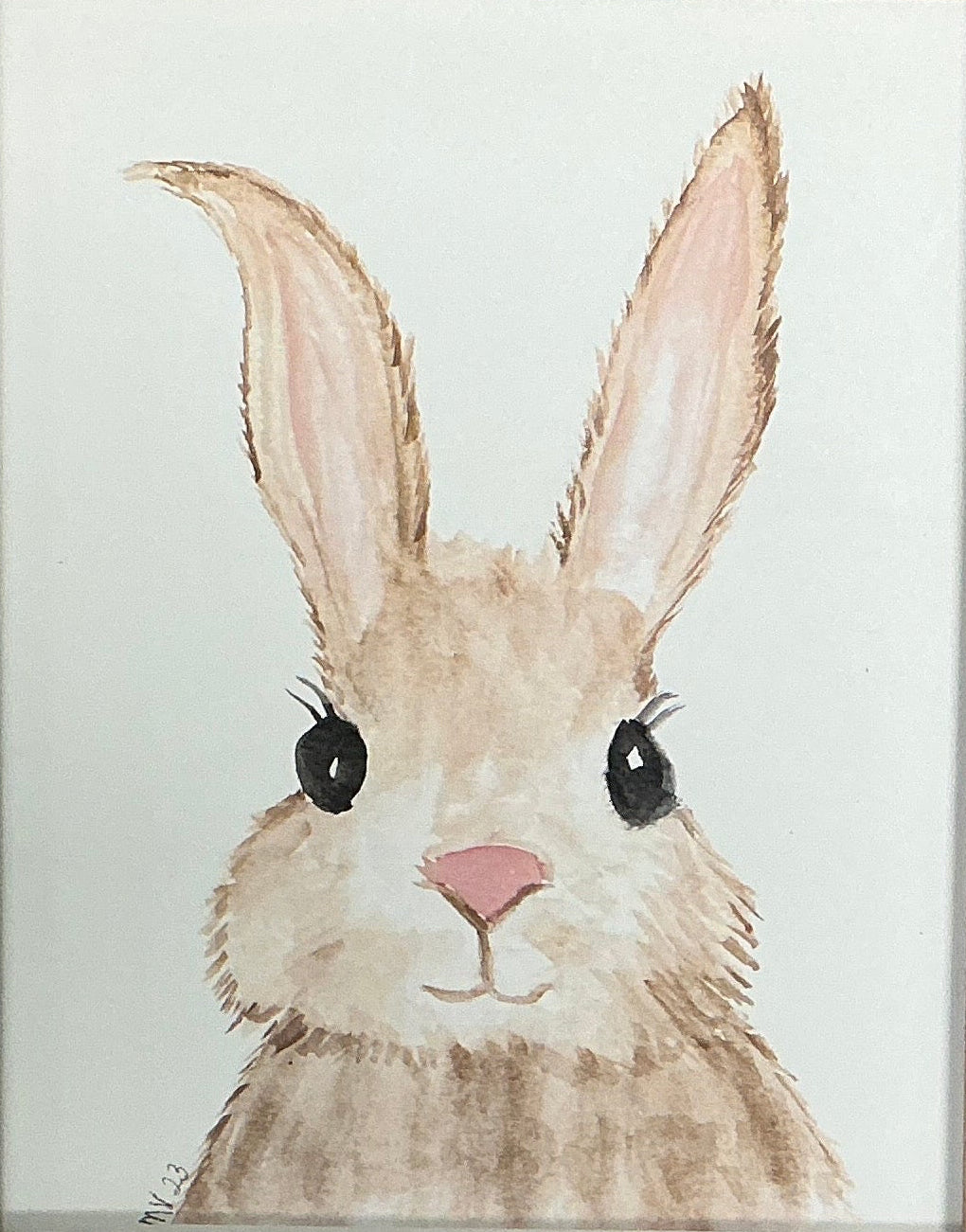 Framed artwork of a rabbit