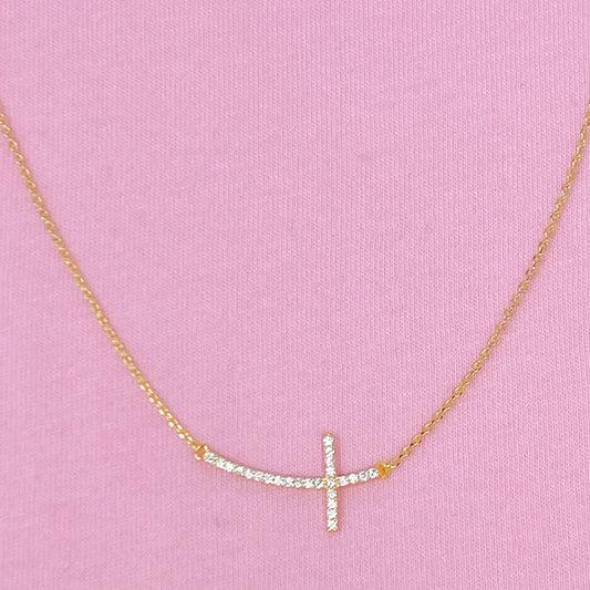 Shiny Side Cross Necklace