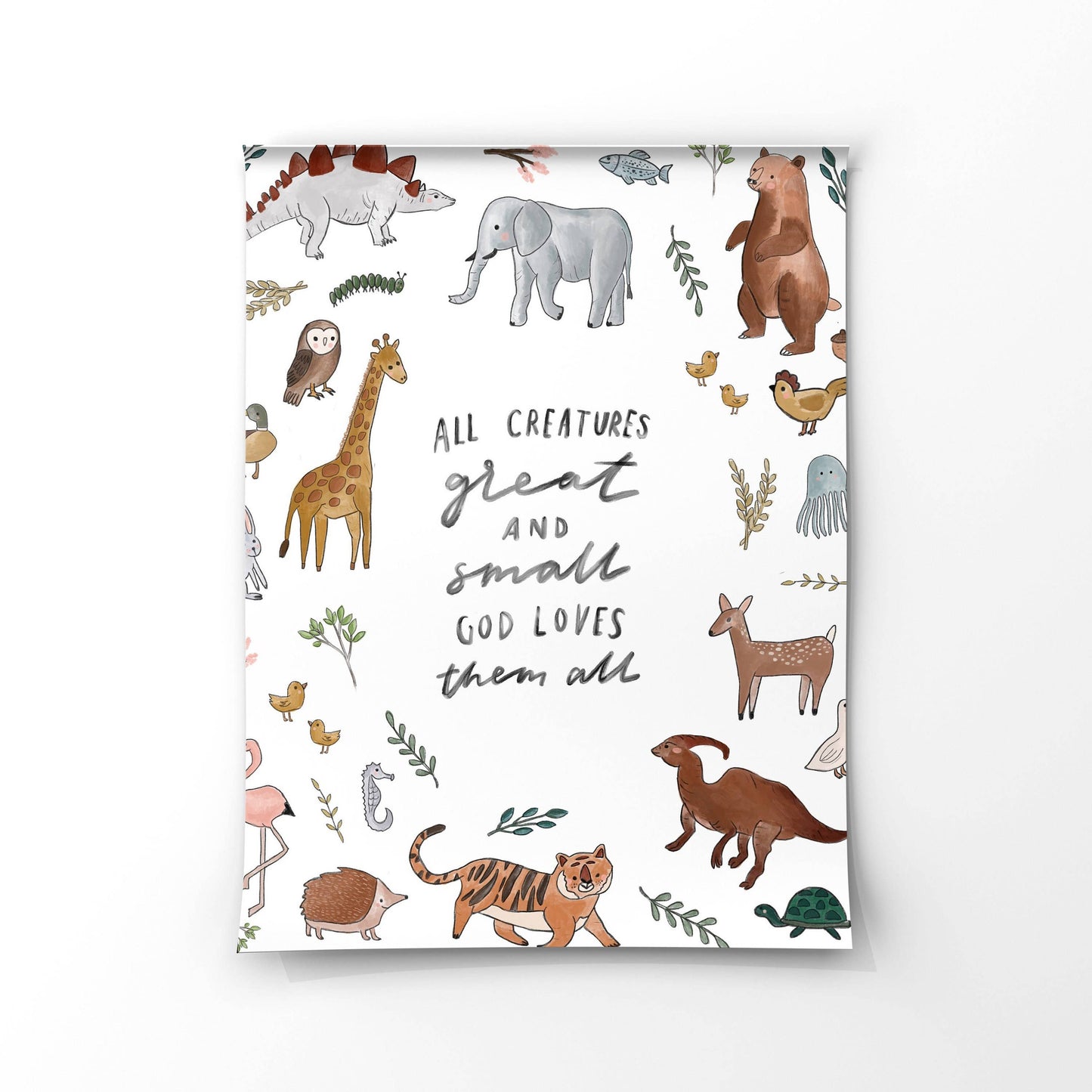 Animal Watercolor Art Print (8x10)