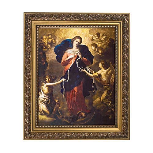 Mary, Untier of Knots - Gold Tone Framed Print