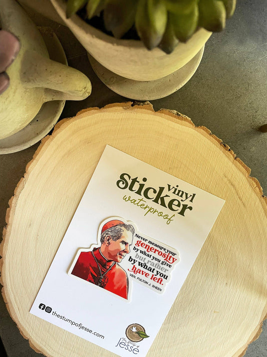 Ven. Fulton J.Sheen Waterproof Catholic Sticker