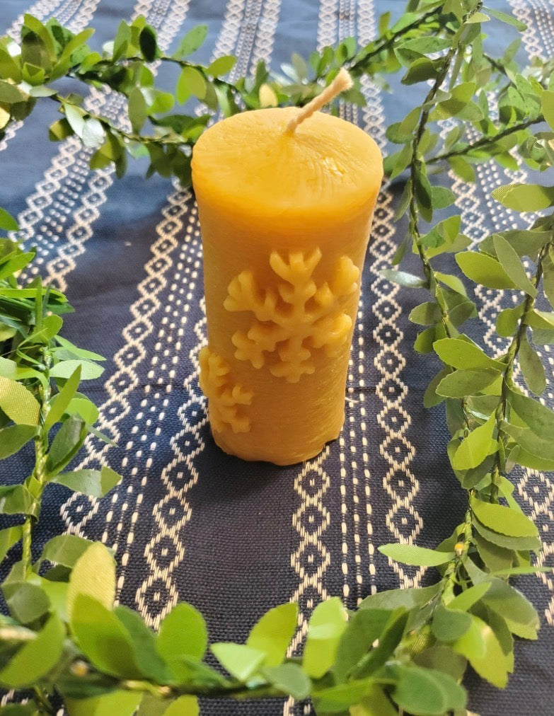 Snowflake Beeswax Candle