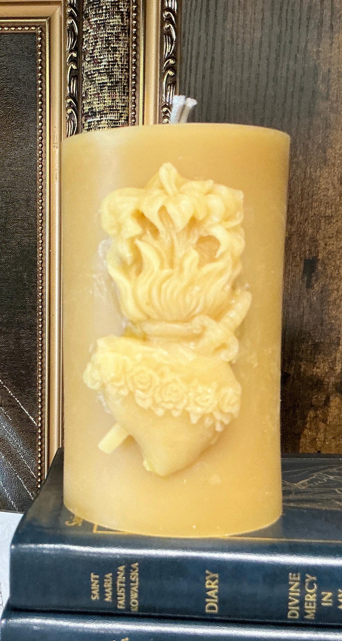 Beeswax Immaculate Heart Candle