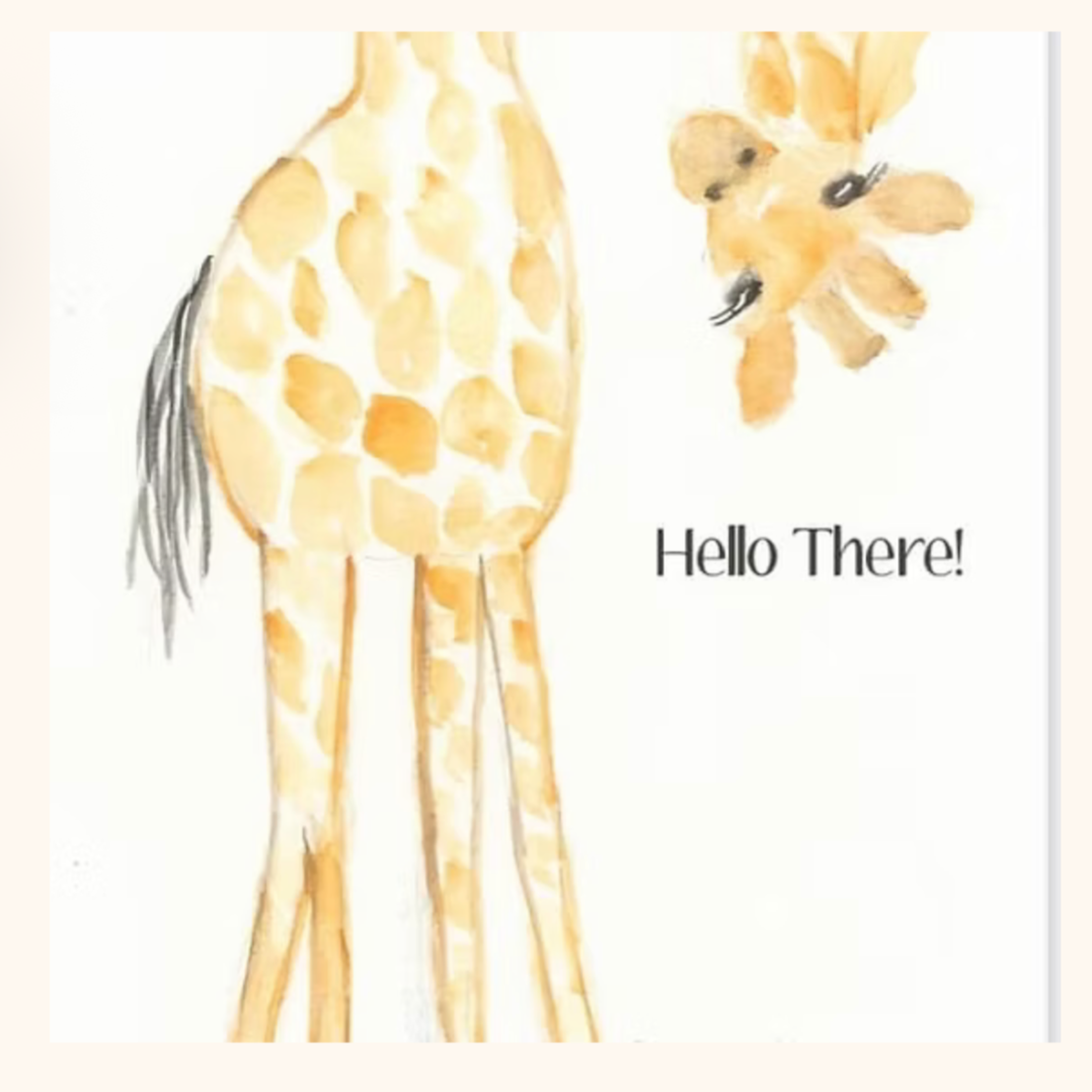 Illustration of a giraffe with text on a white background