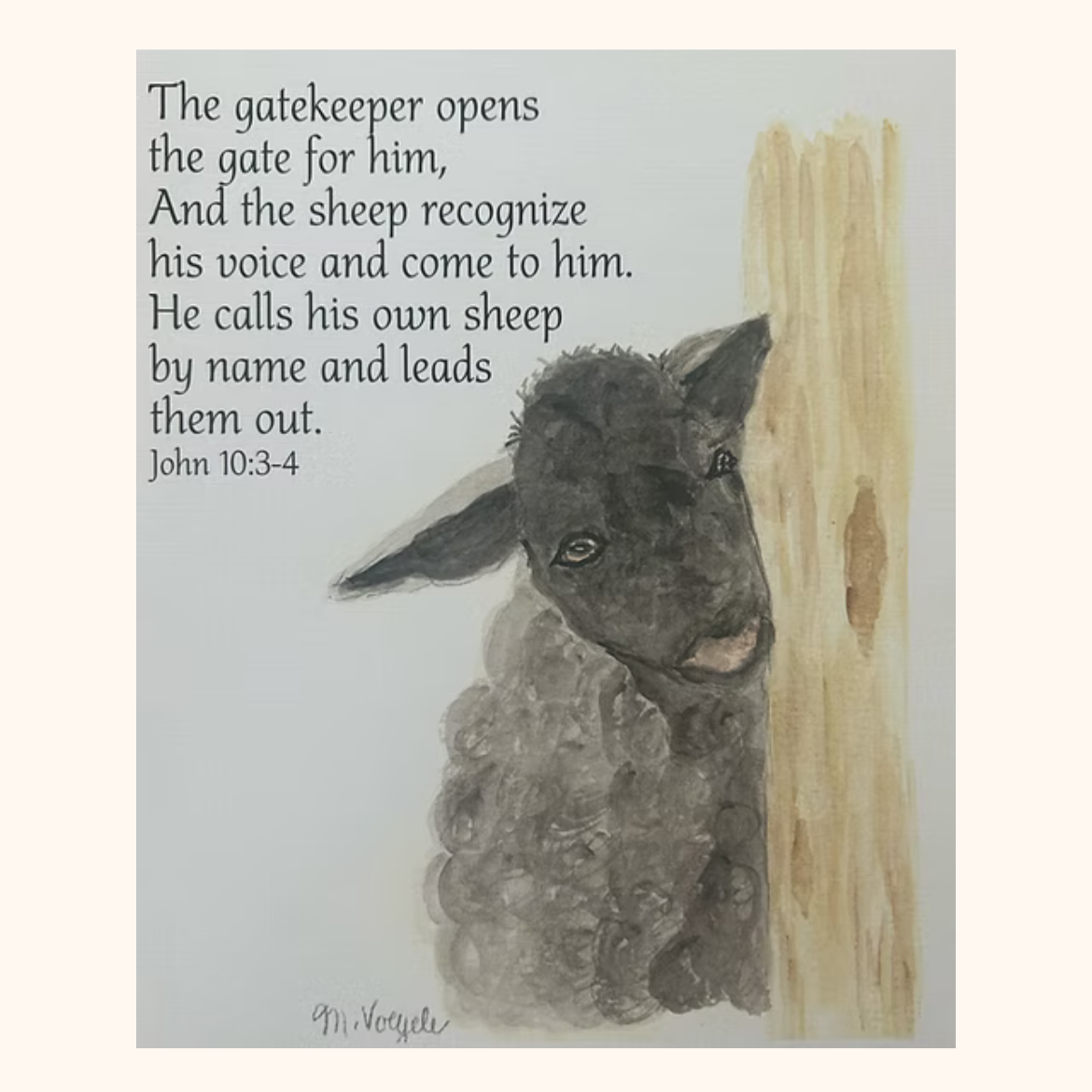 Sheep illustration with text on a beige background