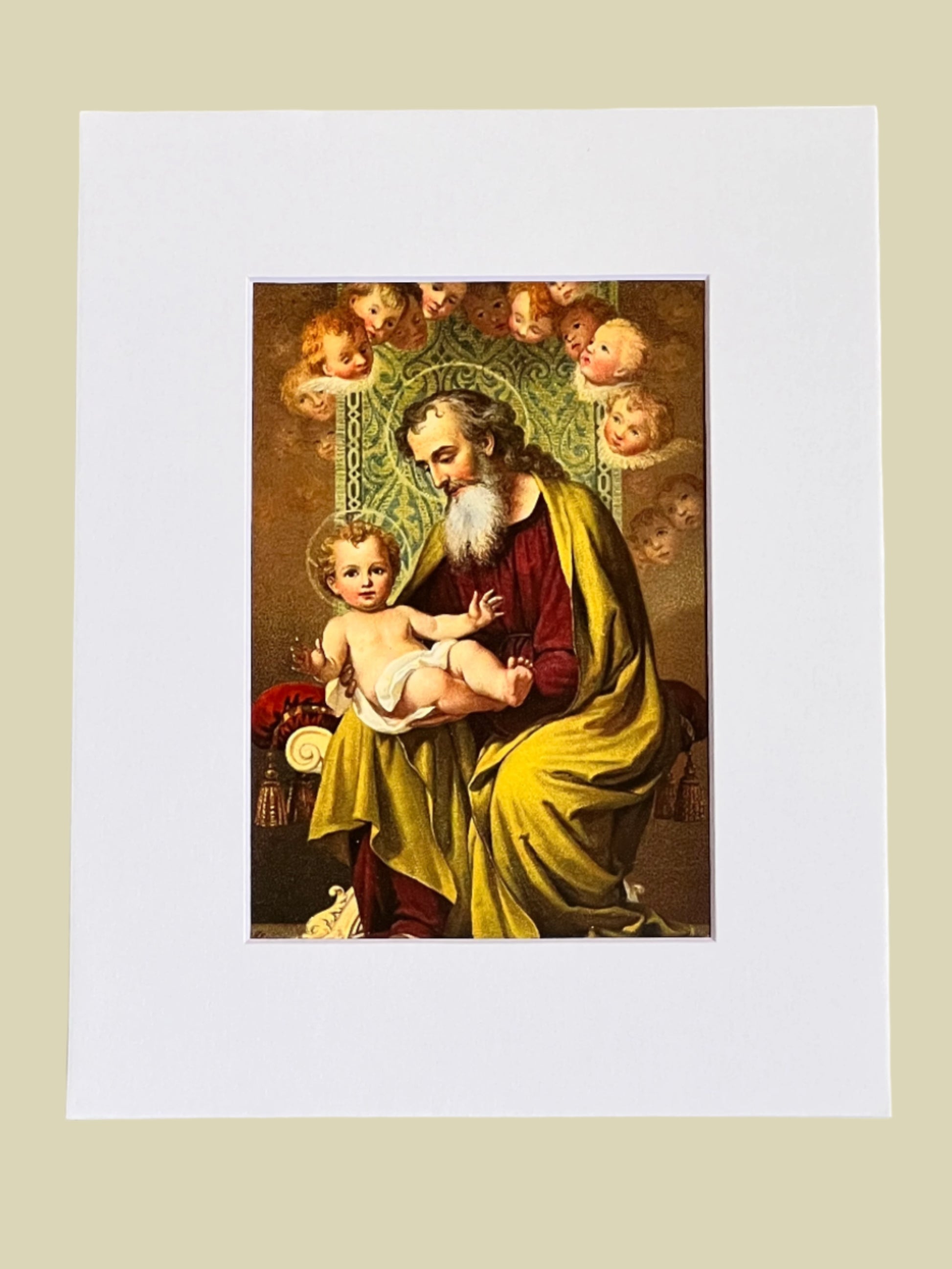 Matted artwork of a classical painting