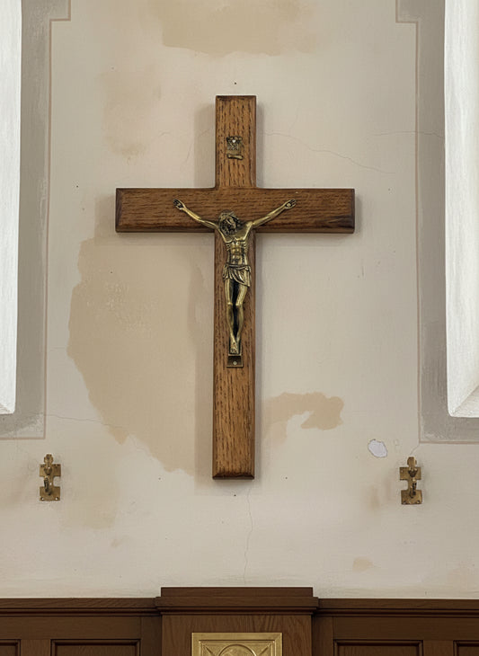 Handmade dark wood crucifix