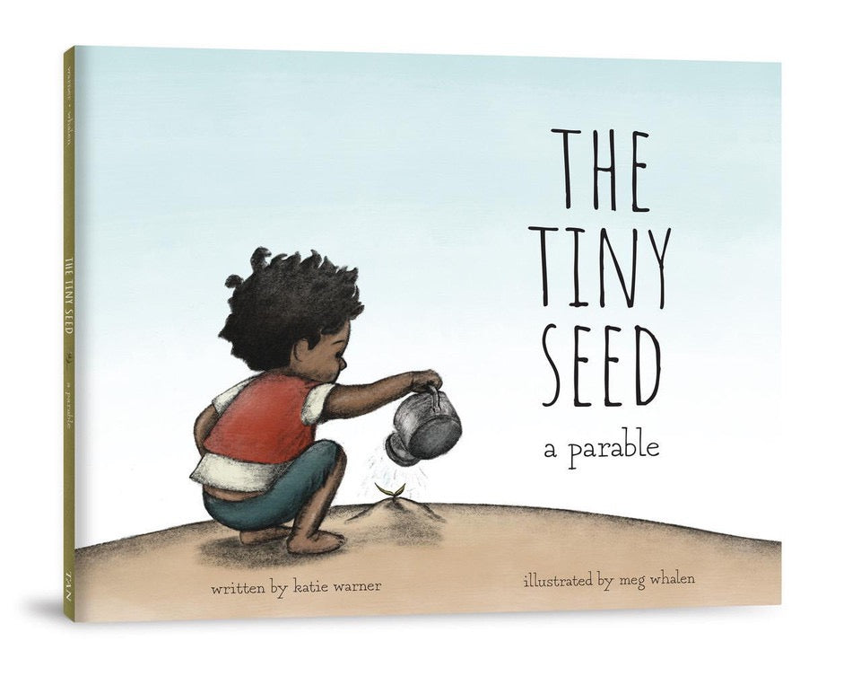Book cover of 'The Tiny Seed' with an illustration of a child and a seed.