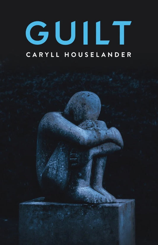 Book cover of 'Guilt' by Caryll Houselander featuring a statue against a dark background.