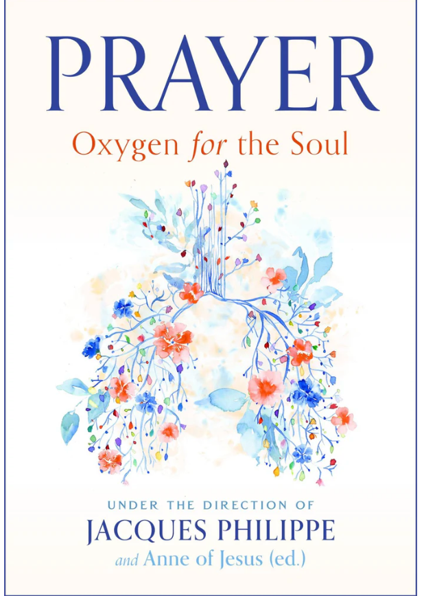 Book cover of 'Prayer: Oxygen for the Soul' with floral design and text.