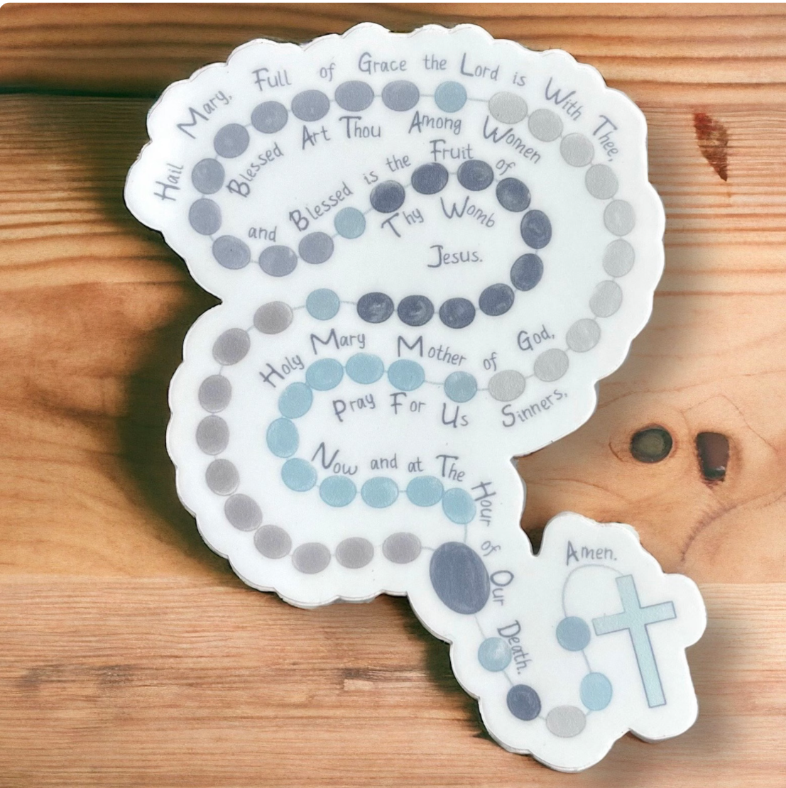 Blue Rosary Sticker