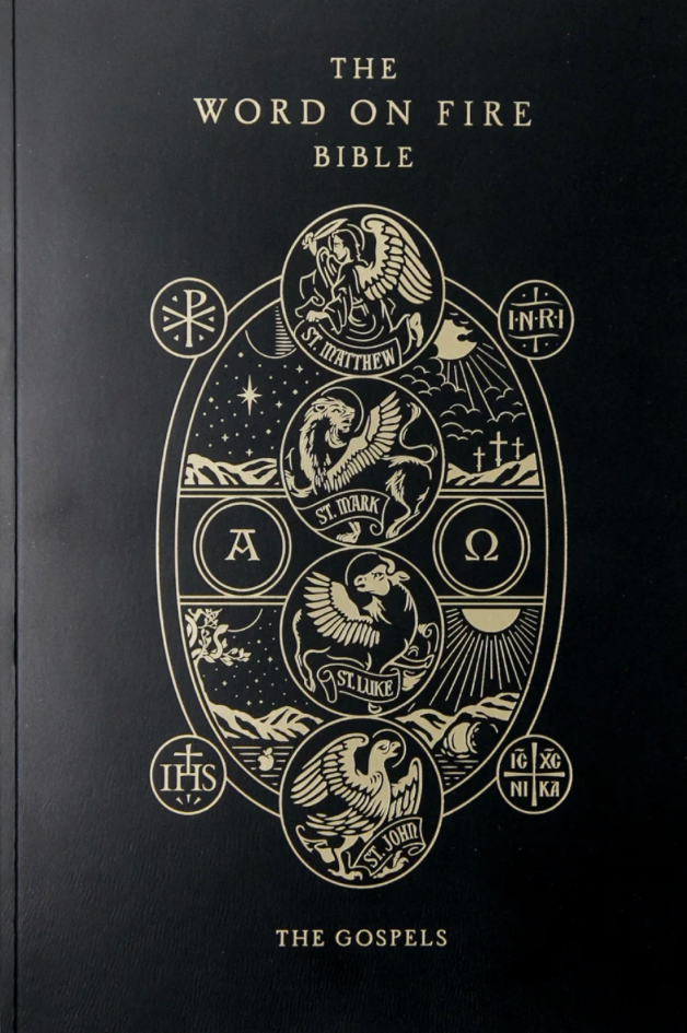 'The Word on Fire Bible' with a black book cover image.