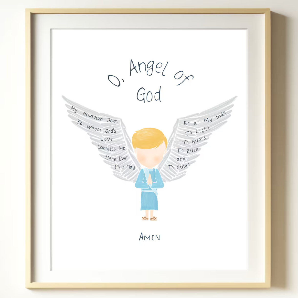 8 x 10 Angel Prayer Art Print