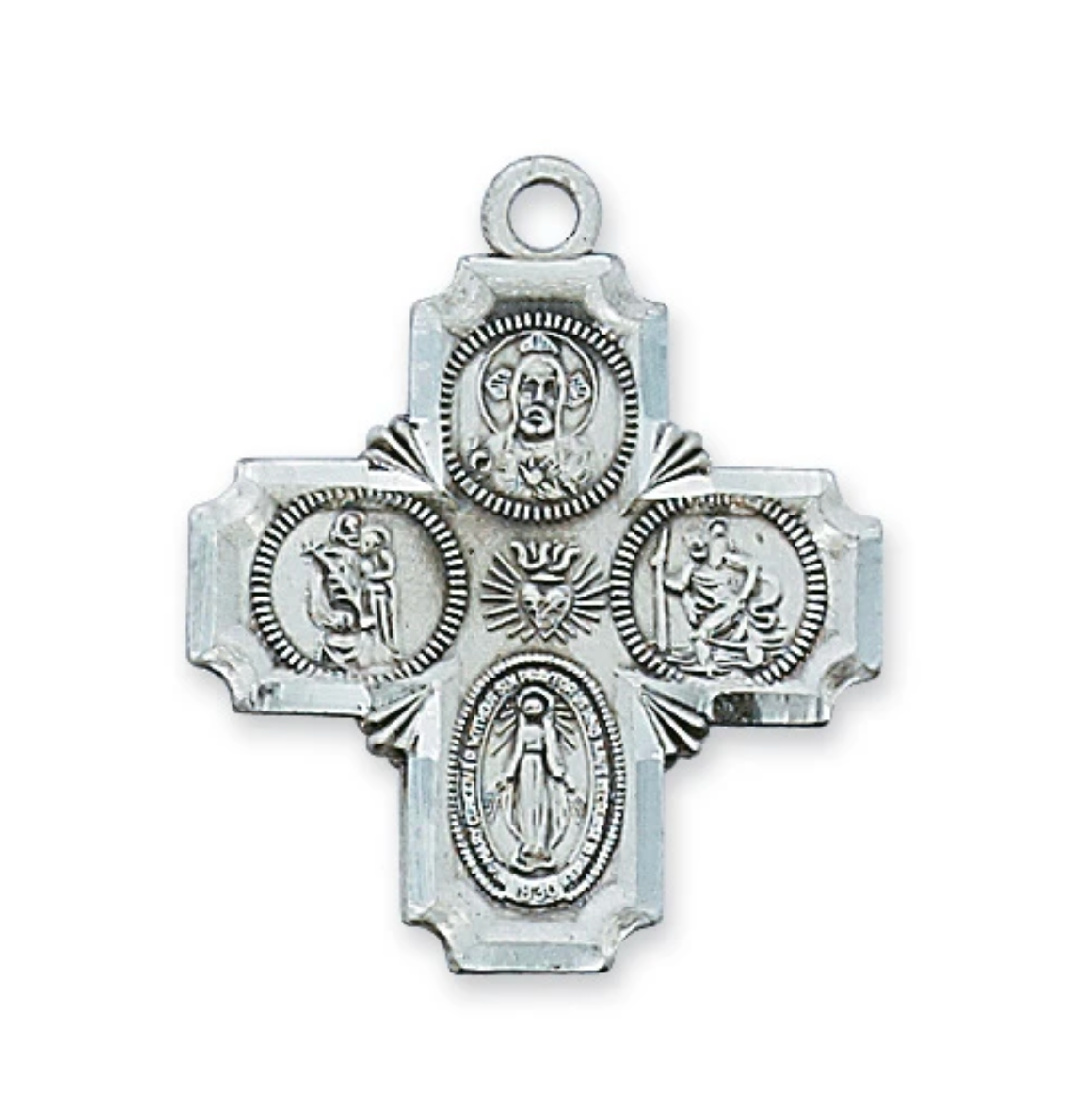 Sterling Silver 4-Way Medal 20"