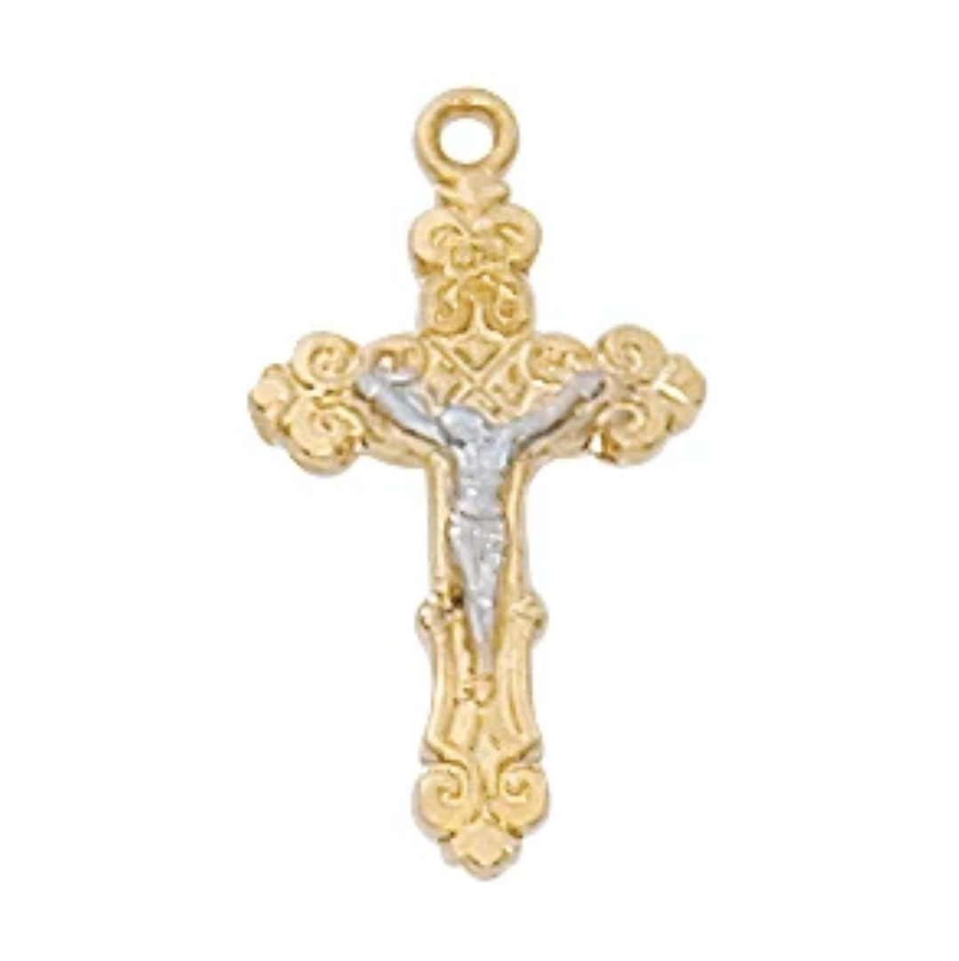 16-18" Two Tone Crucifix