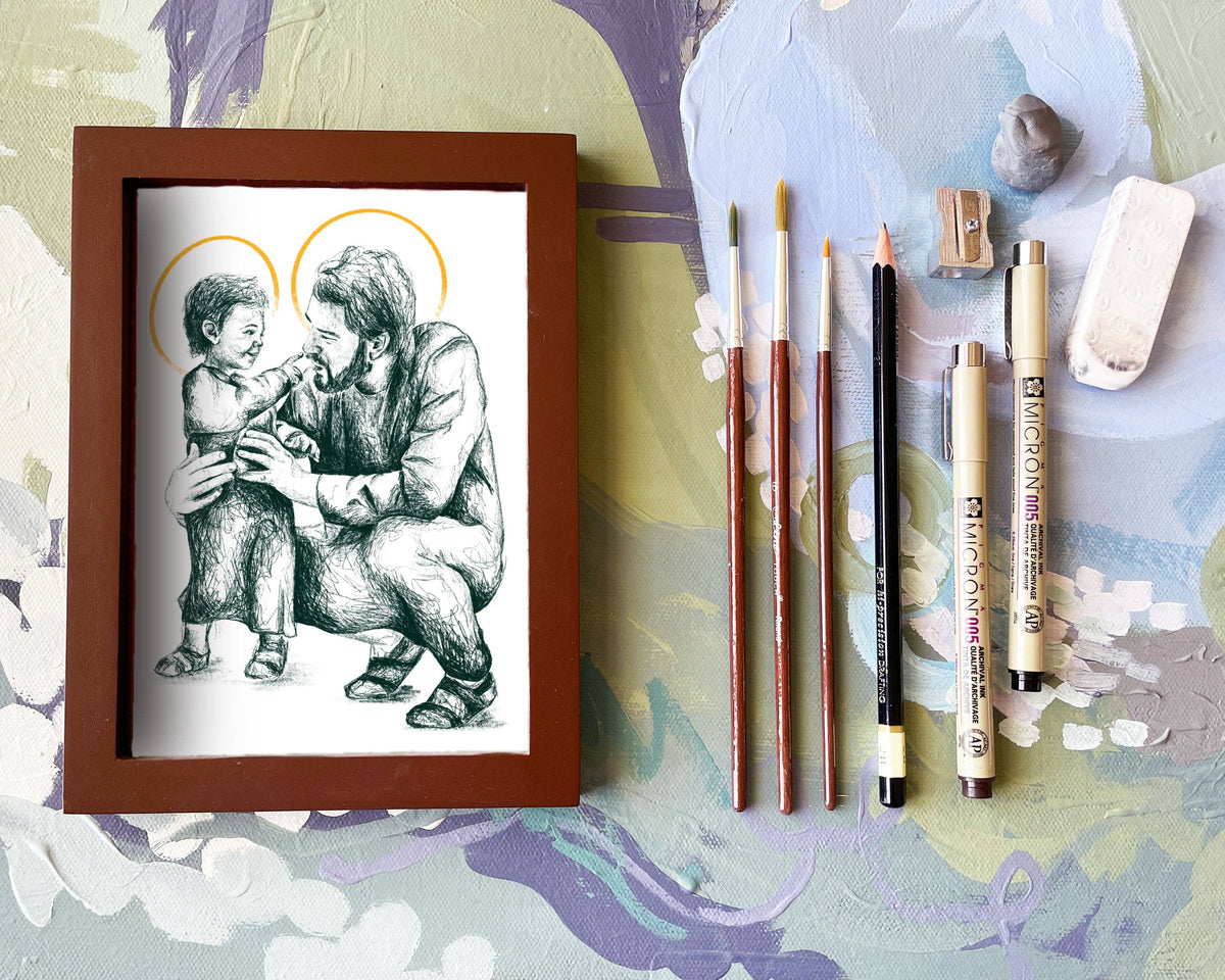 Saint Joseph & Child Jesus | Print