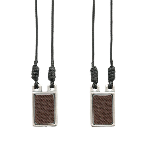 Scapular - Sacred Heart + Lady Mt. Carmel Antq. Slvr. Metal