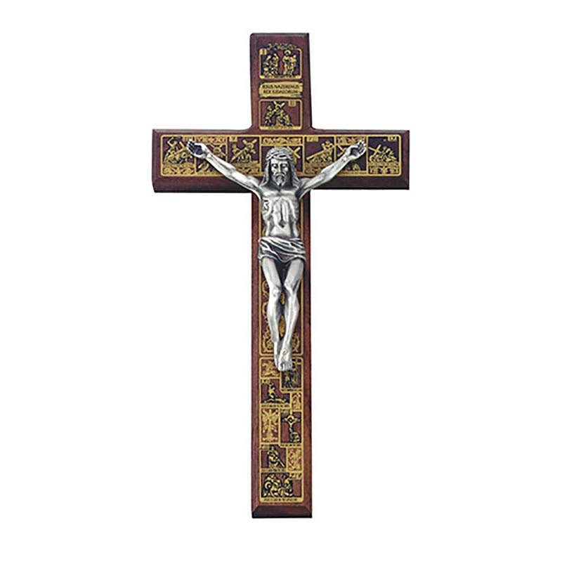 Decorative crucifix with detailed design on a white background