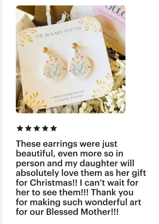 Mary Monogram Earrings