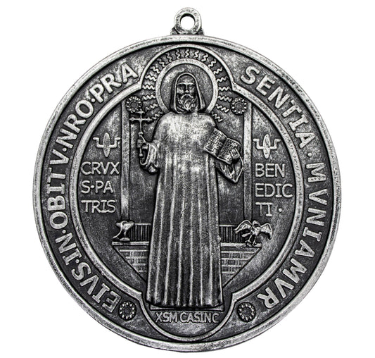 Resin St. Benedict Wall Medal, 6.5"