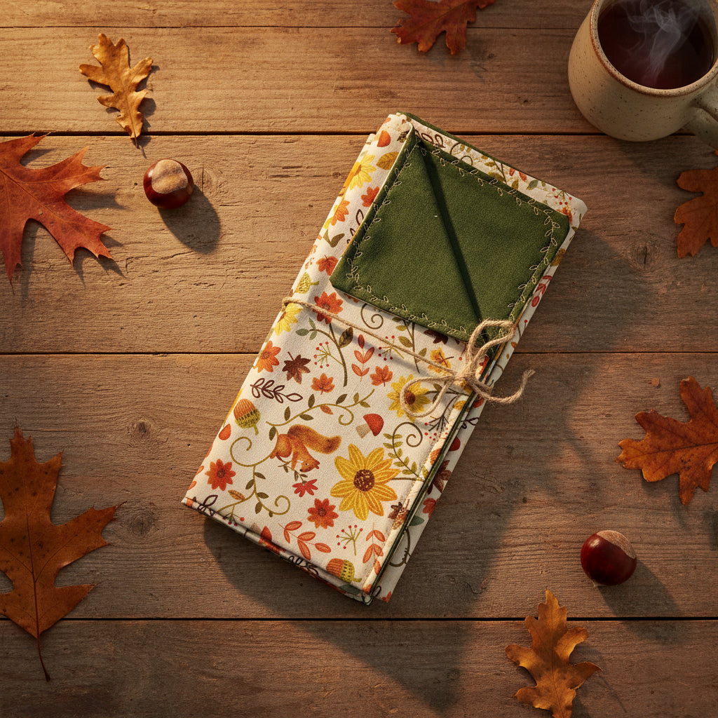 Acorn Napkins/Hunter Green (set of 2)