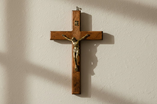 Handmade dark wood crucifix