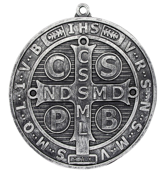 Resin St. Benedict Wall Medal, 6.5"