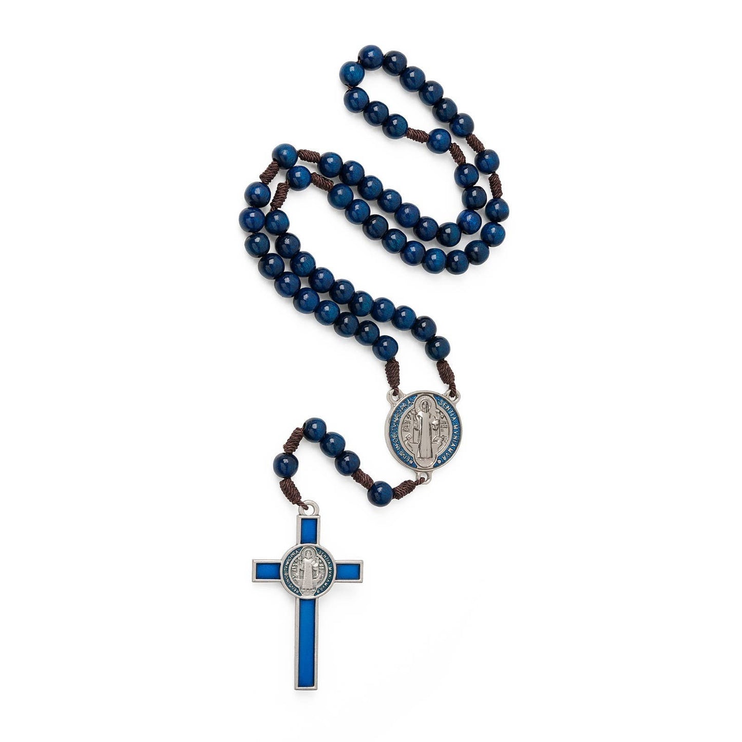 Rosary - St. Benedict Wooden (BLUE Resin)   20"