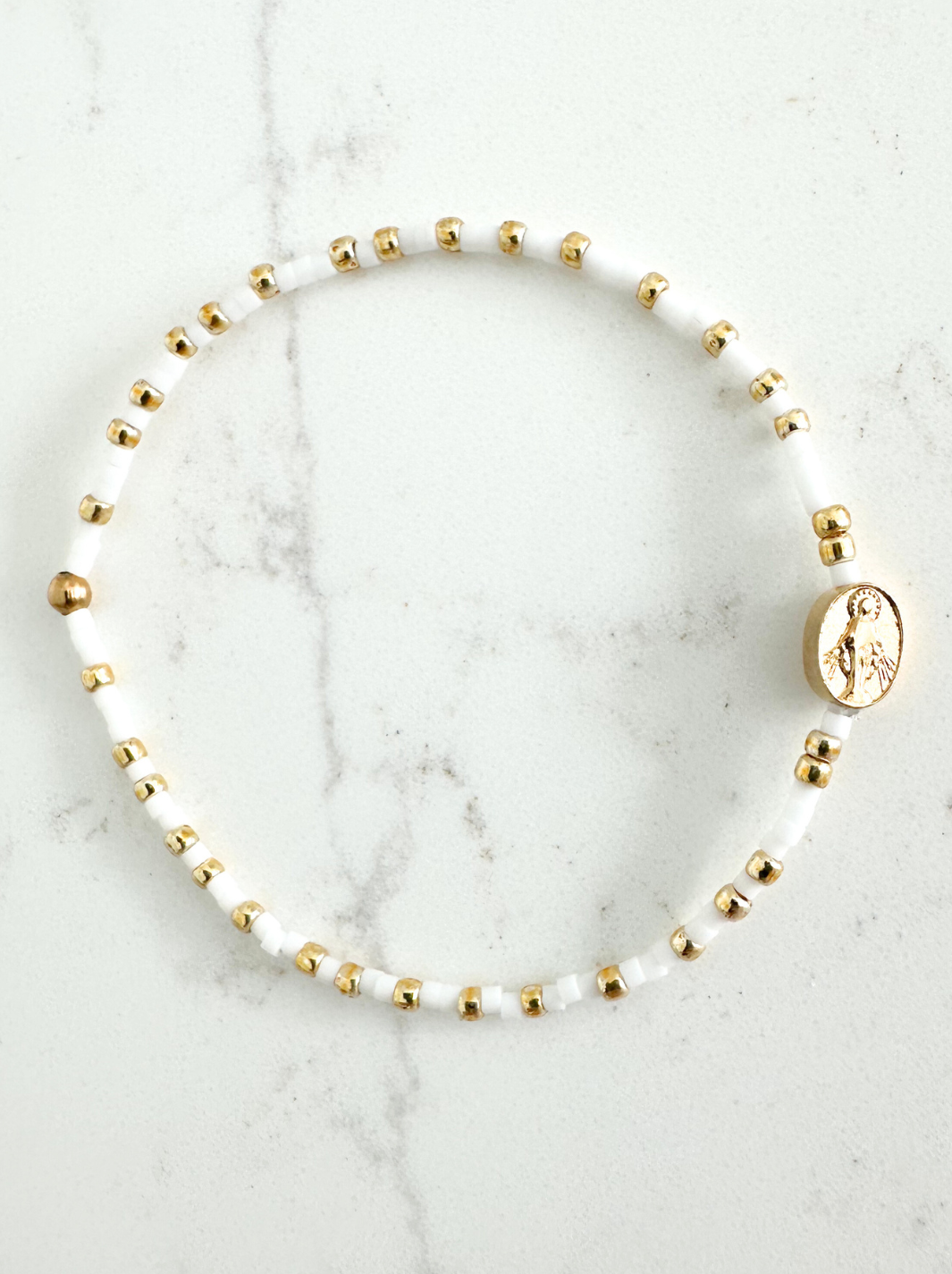 Miraculous Medal Bracelet: Adults / Mantle Blue
