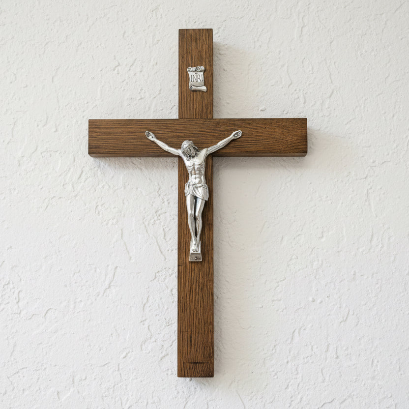 Handmade wood crucifix large
