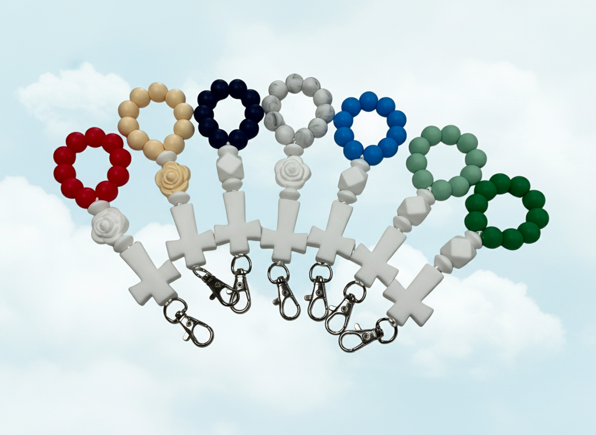 Silicone baby teether keychain