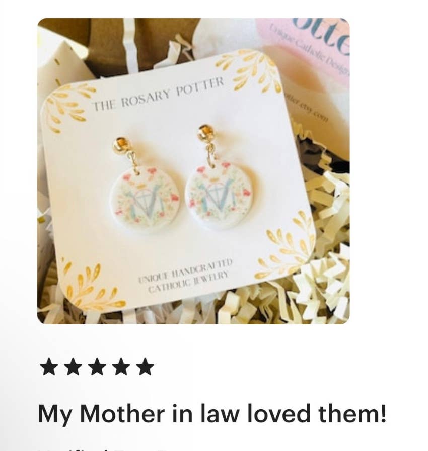 Mary Monogram Earrings