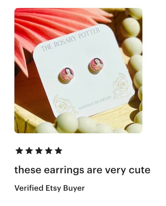 Saint Therese of Lisieux Polymer Clay Stud Earrings