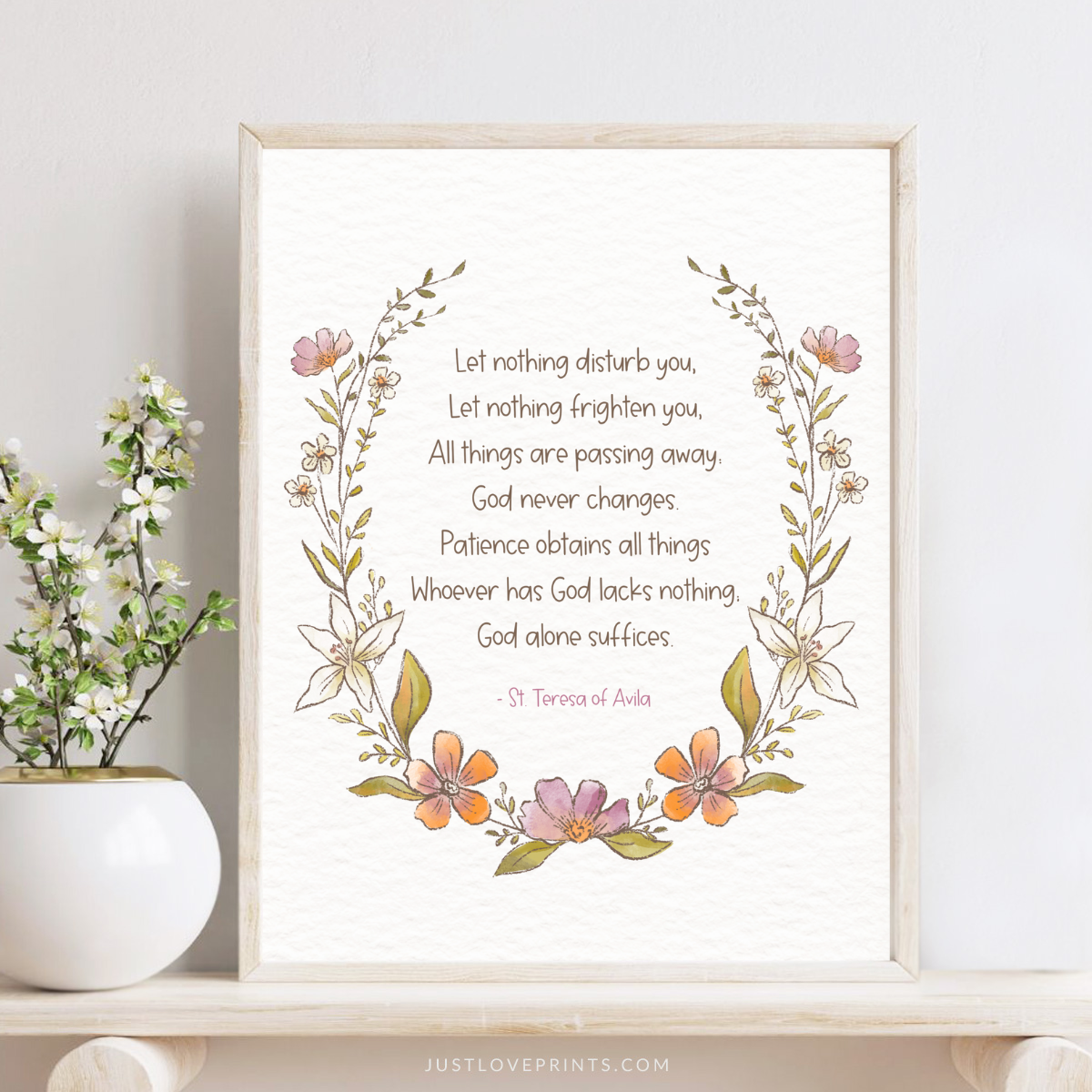 St. Teresa of Avila Prayer 8x10 Print