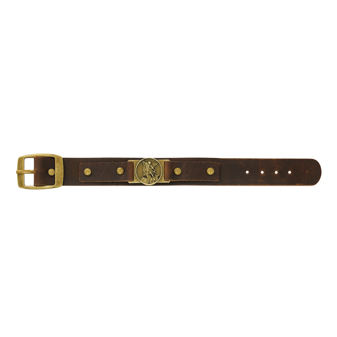 Leather St Michael Bracelet