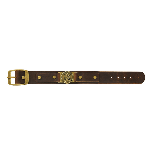 Leather St Michael Bracelet