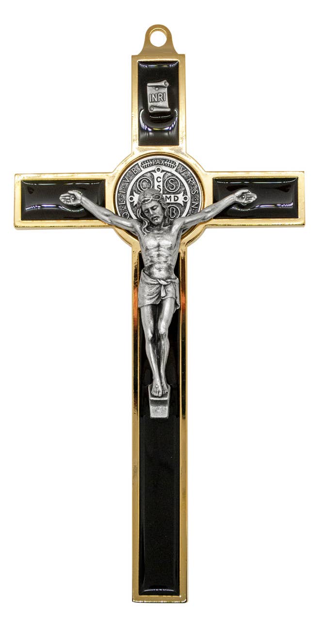 Cross with Jesus Christ figure on a white background