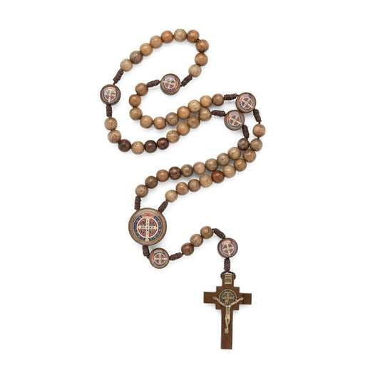 St. Benedict Wooden Rosary   18"