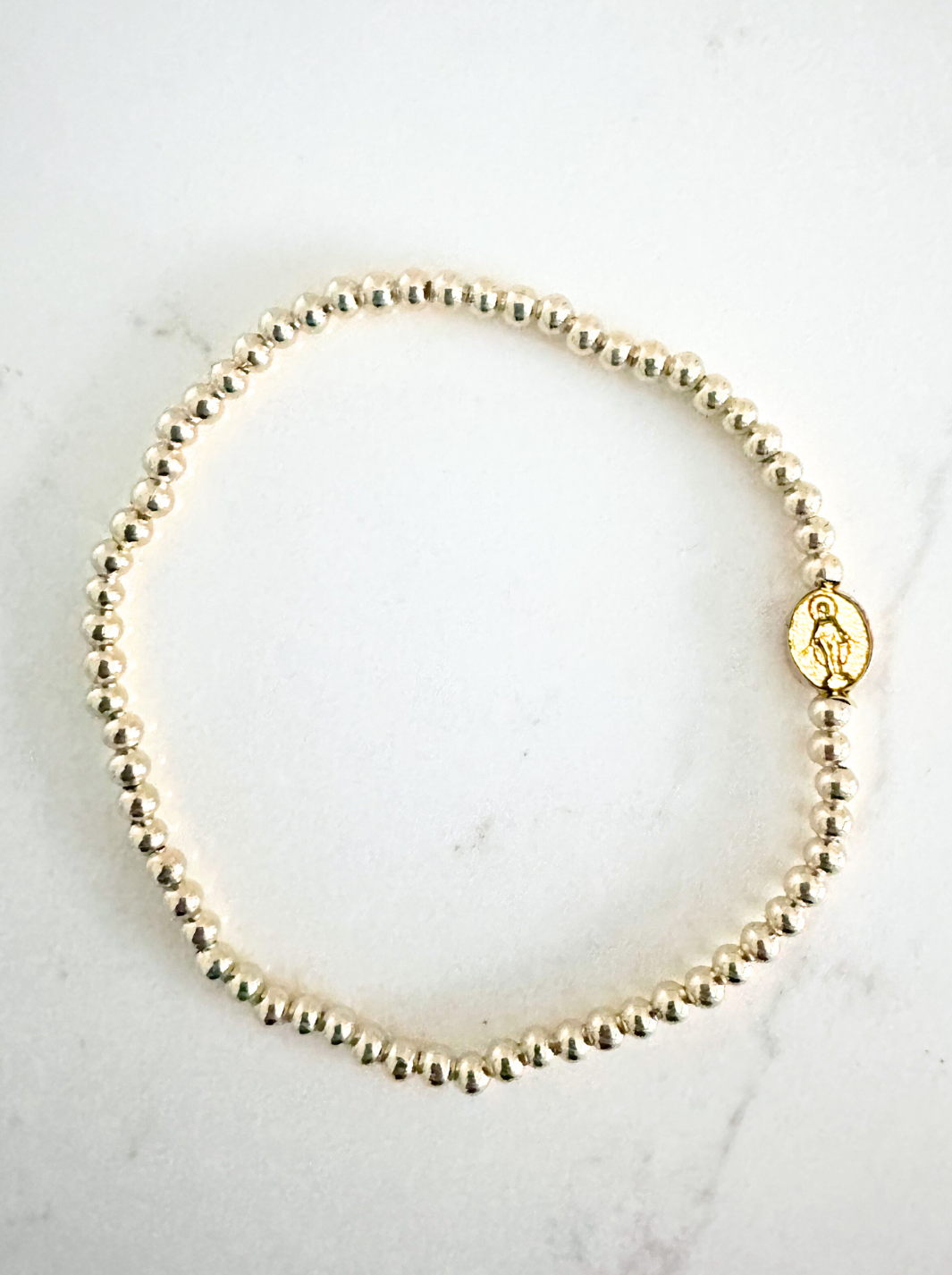 Miraculous Medal Bracelet: Adults / Mantle Blue