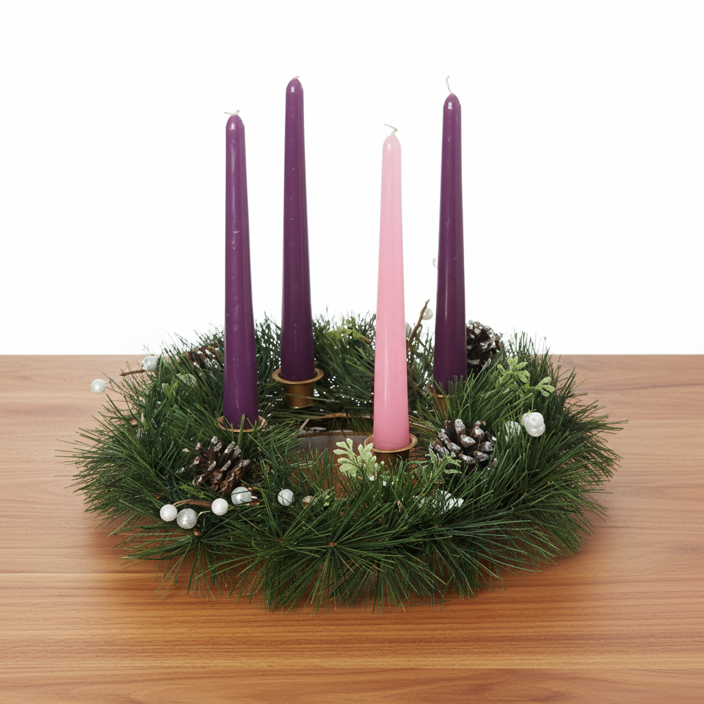 Advent Pine Wreath - Candles Not Included