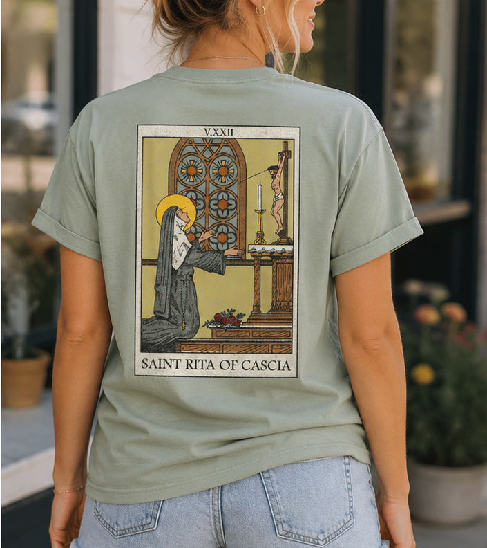 Saint Rita of Cascia | There is Nothing Impossible to God Tee- Religious Unisex Graphic T-Shirt