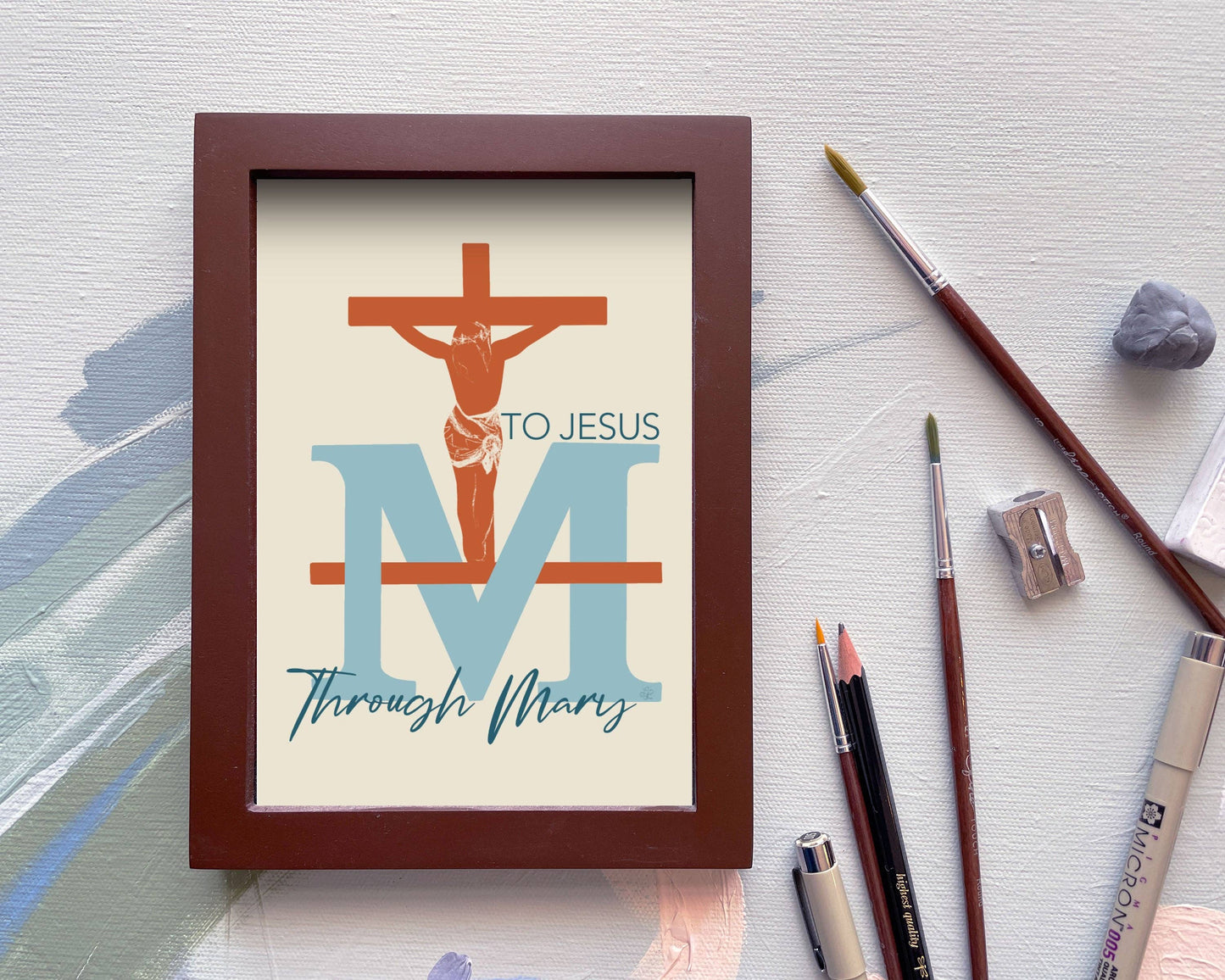To Jesus Through Mary Crucifix | Print
