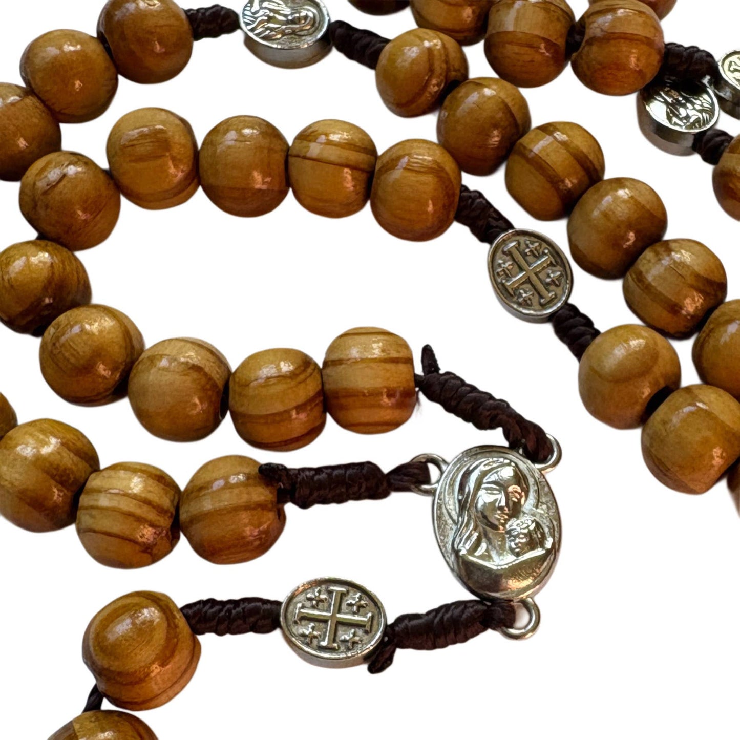 Mary Wooden Rosary in Tin