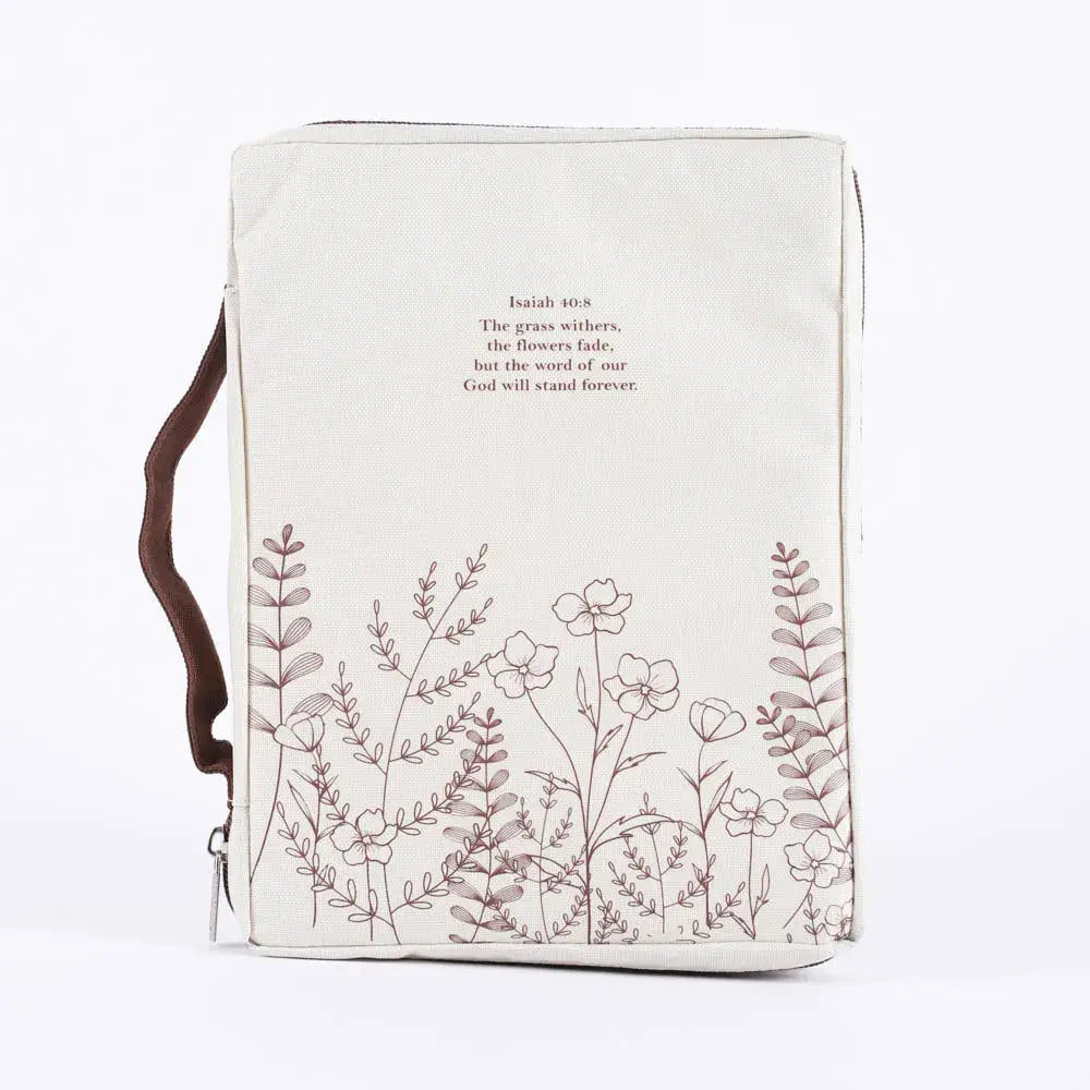 Canvas Bible Cover - Isaiah 40:8 Wildflowers - M