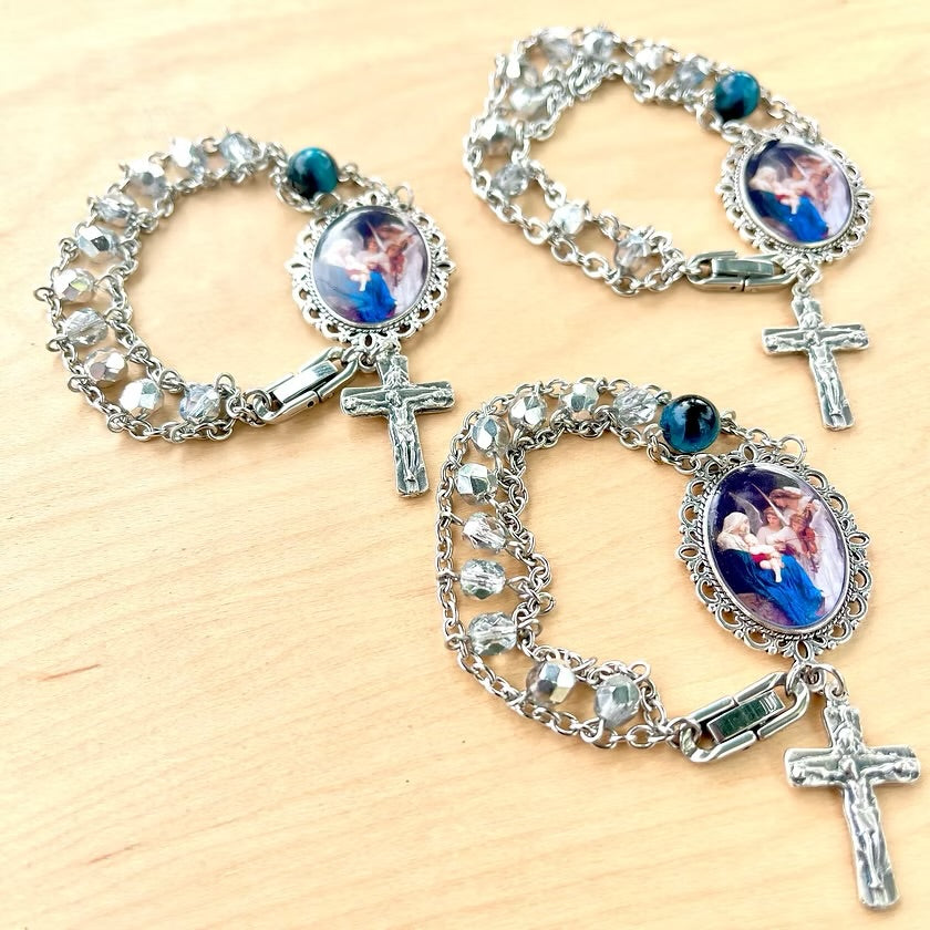 Silver Madonna Prayer Bracelet
